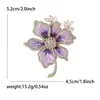 Broche de Flor de Gota de Aceite con Pedrería de Lujo Ligero a la Moda, Pin de Accesorio Artístico Lindo de Moda Único