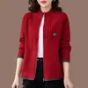Cárdigan de punto abrigo de mujer 2025 nuevo estilo primavera y otoño, holgado y elegante, suéter casual con cremallera de manga larga