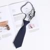 Corbata pequeña de color sólido hecha en casa estilo japonés ultracorta para mujer, perezosa sin nudo, linda estilo universitario, retro marrón, jardín de infantes