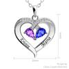 Collar de Pareja de Gota de Agua Bicolor Transfronterizo para Mujer, Grabado con Nombres, Regalo para Mamá, Colgante de Corazón, Material de Cobre, Joyería de Cadena para Clavícula
