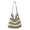 Bolsa Tejida de Gran Capacidad de Punto Nuevo Estilo Verano 2025 Bolso de Mano con Aberturas para Hombro Ropa de Trabajo para la Costa Bolsa de Playa para Vacaciones para Mujeres