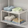 Prateleira organizadora retrátil para guarda-roupa, ferramenta economizadora de espaço para armário de roupas, prateleira divisória deslizante, sapateira