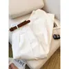 Jeans blancos de pierna ancha estilo americano para mujeres petite, nuevo modelo de verano, holgados, adelgazantes, de corte recto, con caída, pantalones de largo hasta el suelo