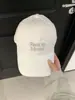 Boné de Baseball Bordado com Letras Roxas Estilo Coreano para Mulheres, Primavera e Verão, Circunferência da Cabeça Grande, Aba Curva Emagrecimento Facial, Chapéu Versátil para Proteção Solar