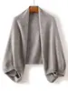Yan Selecciona Bufanda y Chal de Punto 100% Lana de Oveja Doble Propósito Tamaño Grande Perezoso Chaqueta Cardigan Exterior tipo Cheongsam para Mujer