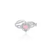 Anillo de Flor de Hielo Calado de Filigrana de Plata de Ley S925 con un Toque de Lujo Ligero y Alta Gama, Anillo Abierto con Corazón de Circonita Microincrustado Venta al por Mayor