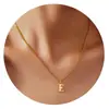 Amazon Moda Transfronteriza Simple 26 Letras Inglesas Colgante Brillante Collar Cadena de Clavícula Versátil Elegante de Acero Inoxidable