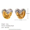Temperamento Europeo y Americano Diseño de Nicho Pendientes de Oro Acero Inoxidable Chapado en Oro de 18K Doble Color Boca Pendientes de Árbol de Navidad para Mujer