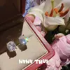Nvnvacc Huevo de Paloma Ovalado Gema Anillo de Boda Hailey Joyería de Alta Gama Conjunto de Collar de Circonita Ovalada