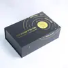 Caja Personalizada Negra Estampada en Caliente para Set de Productos de Cuidado de la Piel de Gama Alta, Fabricante de Cajas Tipo Libro con Película Mate, Foshan Li Shu Zhong Hao Packaging