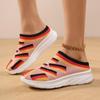 Verão 2025 Sapatos Femininos Casuais Outdoor Meio Arrastão Transfronteiriços de Praia Preguiçosos Slip-on de Malha Respirável