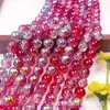 Novo material de contas de vidro cor AB galvanizado de 10 mm para pulseiras de miçangas DIY, acessórios de joias de estilo antigo, contas soltas no atacado
