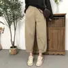 Calça Jeans Casual Vintage Lavada de Cintura Alta para Mulheres, Novo Estilo Primavera e Outono, Caimento Solto, Emagrecedor, Elástica, Engrossada, Calça Harem Afunilada, Calça Longa