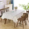 Toalha de mesa de PVC pequena, estilo fresco, impermeável, retangular, com acabamento em renda, jogo americano, plástico sem lavagem, estampa perolada, capa para mesa de centro