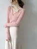 Mzoxmo Suéter de Punto de Lana Cálido y Elegante para Otoño e Invierno, Estilo Suave, Cachemir, Versátil, Diseño Holgado