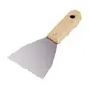 Cuchillo de masilla engrosado de acero inoxidable en stock, raspador afilado martillable con mango de madera de haya, cuchillo de limpieza, cuchillo de masilla