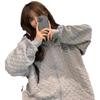 High Street Hip Waffe Love Moletom Feminino Primavera e Outono Solto Ins Lazy Fino Estudante Plus Size Jaqueta