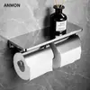 Porta pañuelos de cobre portarrollos de papel higiénico para hotel de baño caja de pañuelos de papel higiénico estante de almacenamiento para teléfono móvil baño portarrollos de papel higiénico para baño