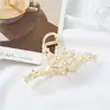 Nueva Entrada Luz de Lujo Strass Perla Pinza de Agarre Estilo Ins Moda Pinza de Agarre Trasera Cabeza Pasador Aleación Tocados