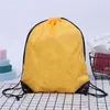 Bolsa de ombro dupla com cordão poliéster 210D lisa para spot, bolso tipo trouxa, faixa refletiva, bolsa de treinamento para estudantes, bolsa de armazenamento para publicidade