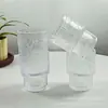 Taza de Vidrio Estampada con Flor de Begonia Vintage Apilable para Jugo, Refresco, Café, Vino y Cerveza
