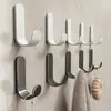 Gancho Adhesivo Fuerte Sin Taladro Gris Metalizado Gancho Adhesivo Pegatina de Pared Soporte de Pared Resistente al Peso Cocina Baño Gancho Detrás de la Puerta