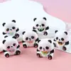 Panda Corado de Desenho Animado Animal 3D Ornamento de Resina Pingente Criativo de Chaveiro Decoração de Mesa Carro Micro Paisagem