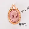 Colgante de Lazo Ovalado Color Gelatina Placa de Flor Accesorios de Aleación Pendientes Collar Belleza Cabeza Accesorios para Joyería DIY