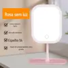 Espelho de Maquiagem Europeu com Luz LED Espelho de Mesa Portátil Dobrável para Dormitório de Estudante Atacado