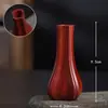 Palo de Rosa Africano Sándalo de Sangre Madera Maciza Tallado Florero Arreglo Floral Estilo Chino Habitación de Té Escritorio Estudio Decoración Adorno