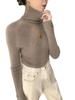Suéter de cachemira pura de cuello alto entallado para mujer, suéter adelgazante para otoño e invierno, nuevo suéter de base interior ajustada de alta gama