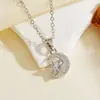 Múltiples Estilos de Collares de Estrella y Luna, Cadenas Versátiles y Elegantes para la Clavícula, Cadenas de Acero Inoxidable Incrustadas con Diamantes de Estrella y Luna, Collares con Colgante de Luna para Mujer