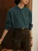 Camisa con Cuello Retro Francés para Mujer Primavera y Otoño 2025 Nueva Camisa Rosa de Manga Larga Estilo Hong Kong Elegante para el Trabajo