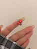 Anillo de cruz de circonita triangular estilo Chanel microincrustado diamante brillante línea negra anillo para dedo índice anillo abierto de lujo ligero medio antiguo