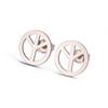 Venta Caliente mini aretes de signo de la paz acero inoxidable vintage huecos dorados aretes de botón joyería para hombres mujeres regalo