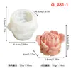 Molde de Silicone Flor Coração Tulipa 3D Formato Rosa Peônia para Mousse, Pudim, Chocolate, Bolo da Lua e Aromaterapia