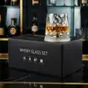 Conjunto de 2 Copos Giratórios Populares Transfronteiriços em Caixa de Presente, Copo Luminoso com Design de Uísque e Licor, Copo de Cristal Mellen