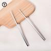 Palillos creativos antiguos de acero inoxidable 304, de estilo vintage, para uso doméstico o restaurante, de cabeza cuadrada, de acero inoxidable, japoneses, antideslizantes.