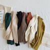 Tejido de punto estilo coreano para niñas 23 nuevo otoño e invierno suéter de cuello alto con orejas de madera versátil camiseta básica para bebé 0158A022