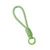 Cordão para celular com nó de cor mista Q, cordão curto criativo trançado, chaveiro para capa de celular, pingente removível anti-perda