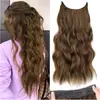 Peluca Kony Estilo Europeo y Americano Peluca para Mujer Postizo Natural Pieza Única Cabello Largo Rizado Fibra de Alta Temperatura Extensiones de Cabello con Hilo de Pescar