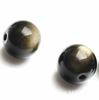 Accesorios de joyería para hacer uno mismo, obsidiana dorada natural, partículas grandes, cuentas redondas, piedra Yao dorada, cuentas sueltas, hilo de cuentas, productos semiacabados