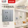 G60 nuevo panel de enchufe de pared ultra delgado color gris sombra de luna toro doméstico 86 interruptor de control dual oculto de 5 orificios productos genuinos