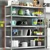 Estanterías de Almacenamiento de Múltiples Niveles de Pie para Cocina Estante de Almacenamiento de Cinco Niveles para Horno de Microondas del Hogar Estante de Almacenamiento de Acero Inoxidable