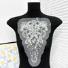 Decoração de Gola de Vestido de Casamento DIY Feita à Mão Acessórios de Gola para Roupa Gola Branca de Renda Bordada com Contas Patch de Flor Gola Frontal