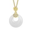 Collar de Plata de Ley S925 Hebilla de Paz Ruyi Accesorios para Mujer Estilo Chino Nuevo Colgante de Jade Hetian Regalo del Día de la Madre