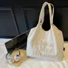 Bolso de Hombro Tipo Tote Coreano Ins Moda Perezosa Bordado Tridimensional, Versátil para Uso Diario, Bolso de Compras Simple y Ligero, Personalizable