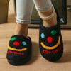 Halloween Novos Chinelos de Algodão Transfronteiriços para Homens e Mulheres em Casa Inverno Caveira Gritando Chinelos de Algodão Smiley Sapatos de Tamanho Grande Atacado