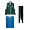 Ropa Deportiva para Niños Otoño Cuello Alto Cremallera Sudadera Verde Oscuro Conjunto de Tres Piezas X-O Chaleco Nuevo