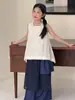 Top sin mangas para niños 2026 Verano Estilo Coreano Color Sólido Hueco Camisa para Niñas Casual Blusa Cola de Golondrina